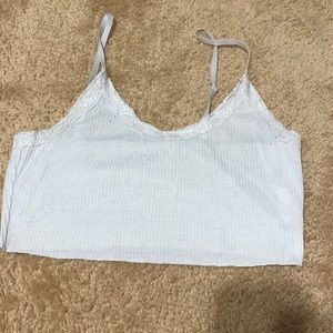 white cropped tank top